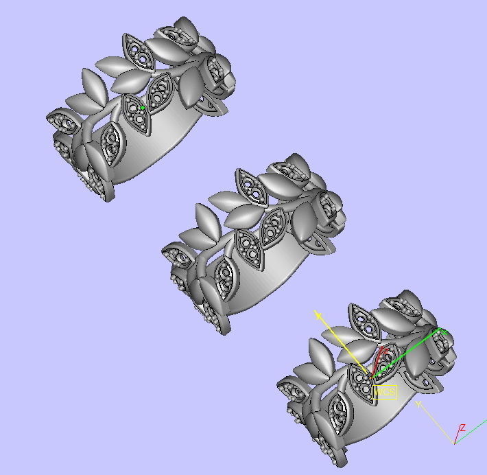 Leaves Diamond ring 3dmodel T-style design  3D print model_6