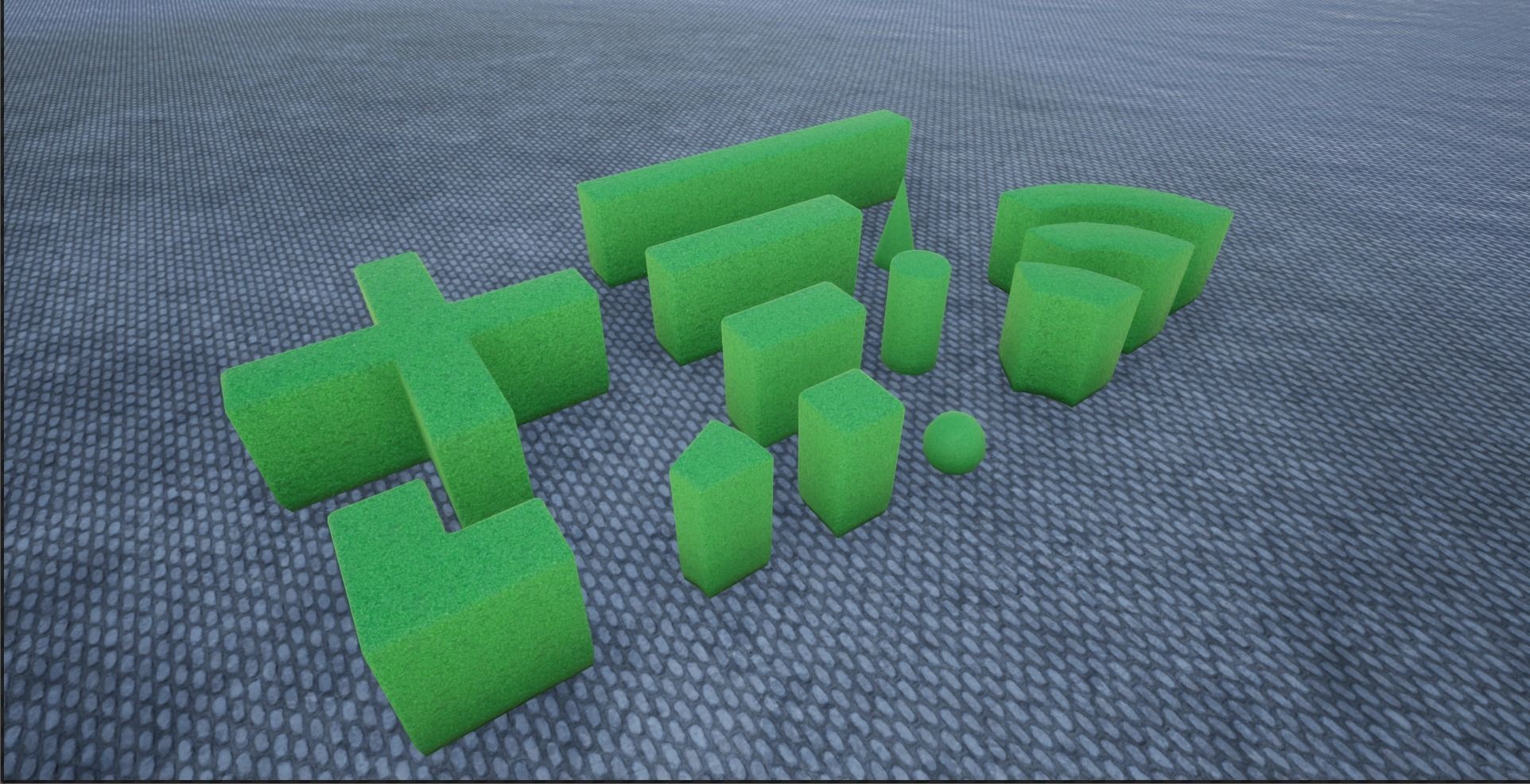 Modular Hedgerow Bush Low-poly 3D model_3