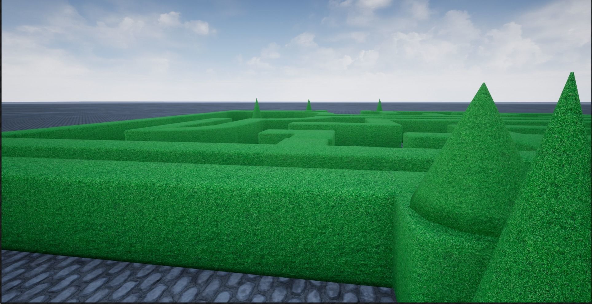 Modular Hedgerow Bush Low-poly 3D model_16