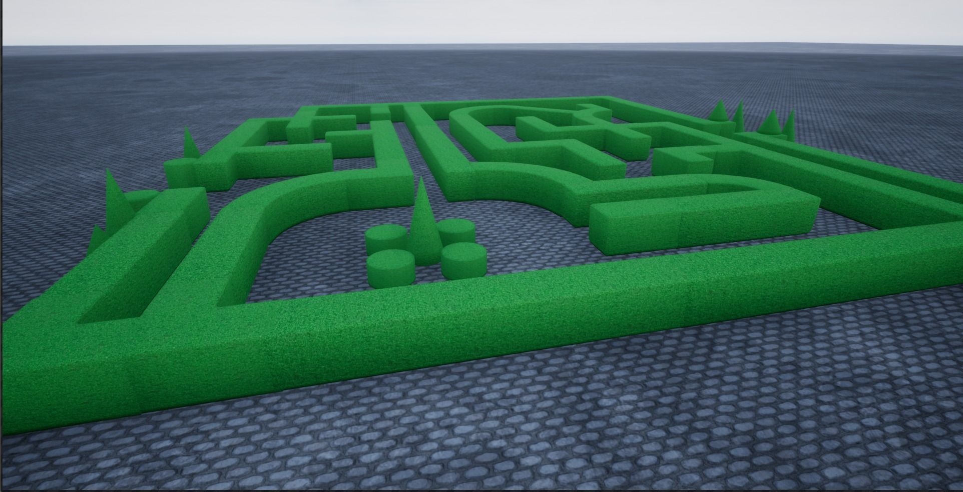 Modular Hedgerow Bush Low-poly 3D model_13