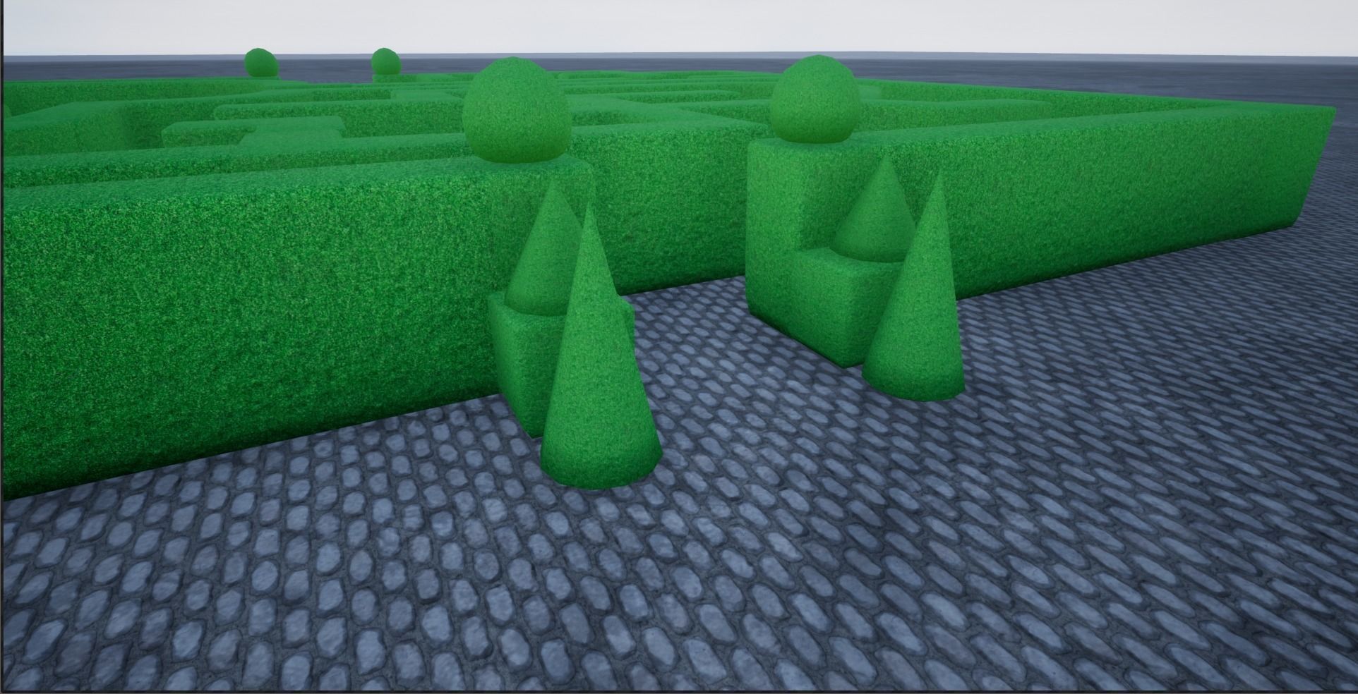 Modular Hedgerow Bush Low-poly 3D model_1