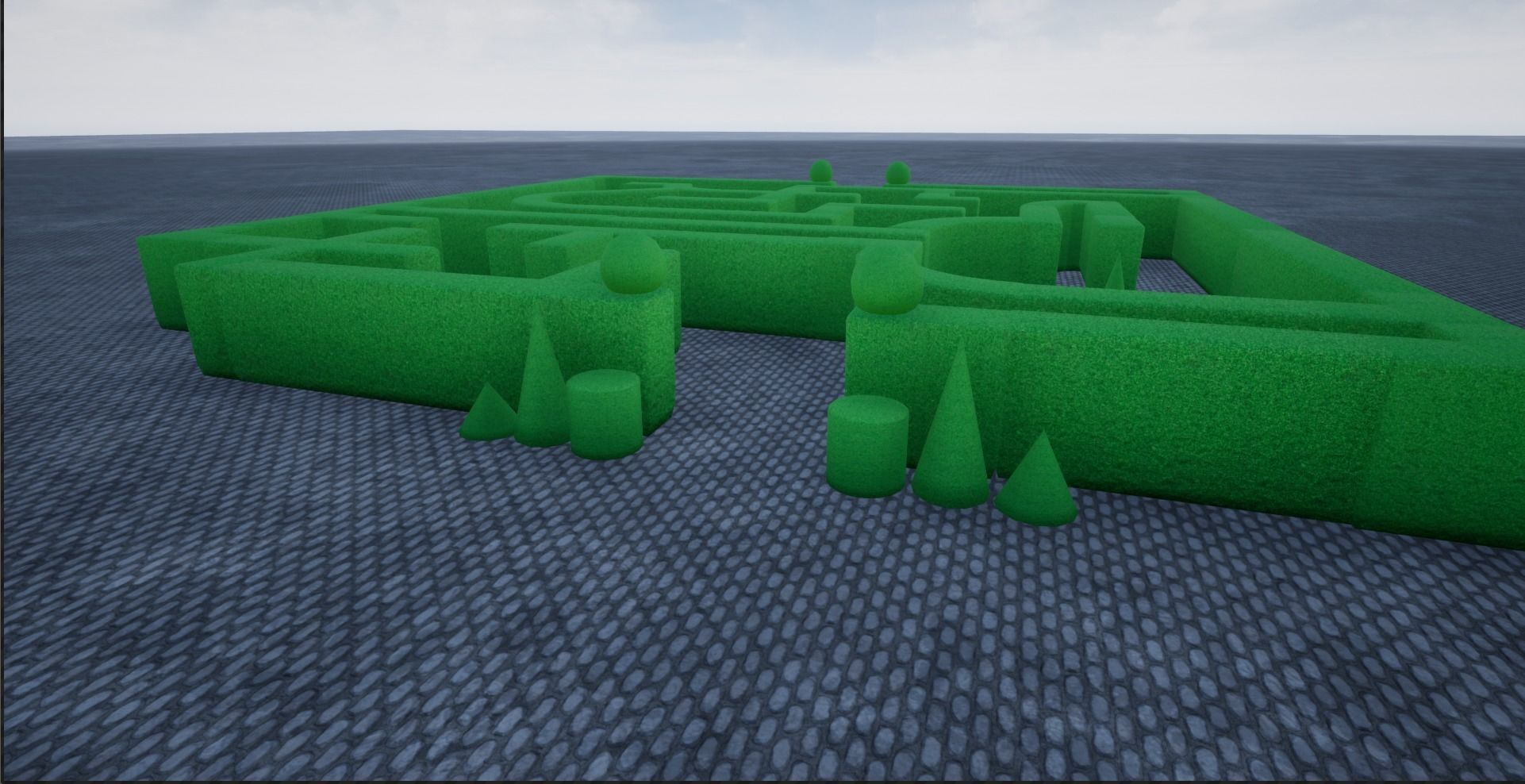 Modular Hedgerow Bush Low-poly 3D model_8