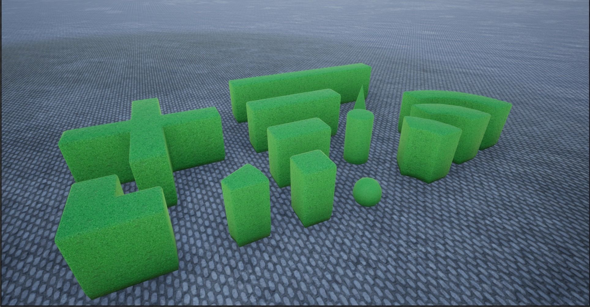 Modular Hedgerow Bush Low-poly 3D model_4