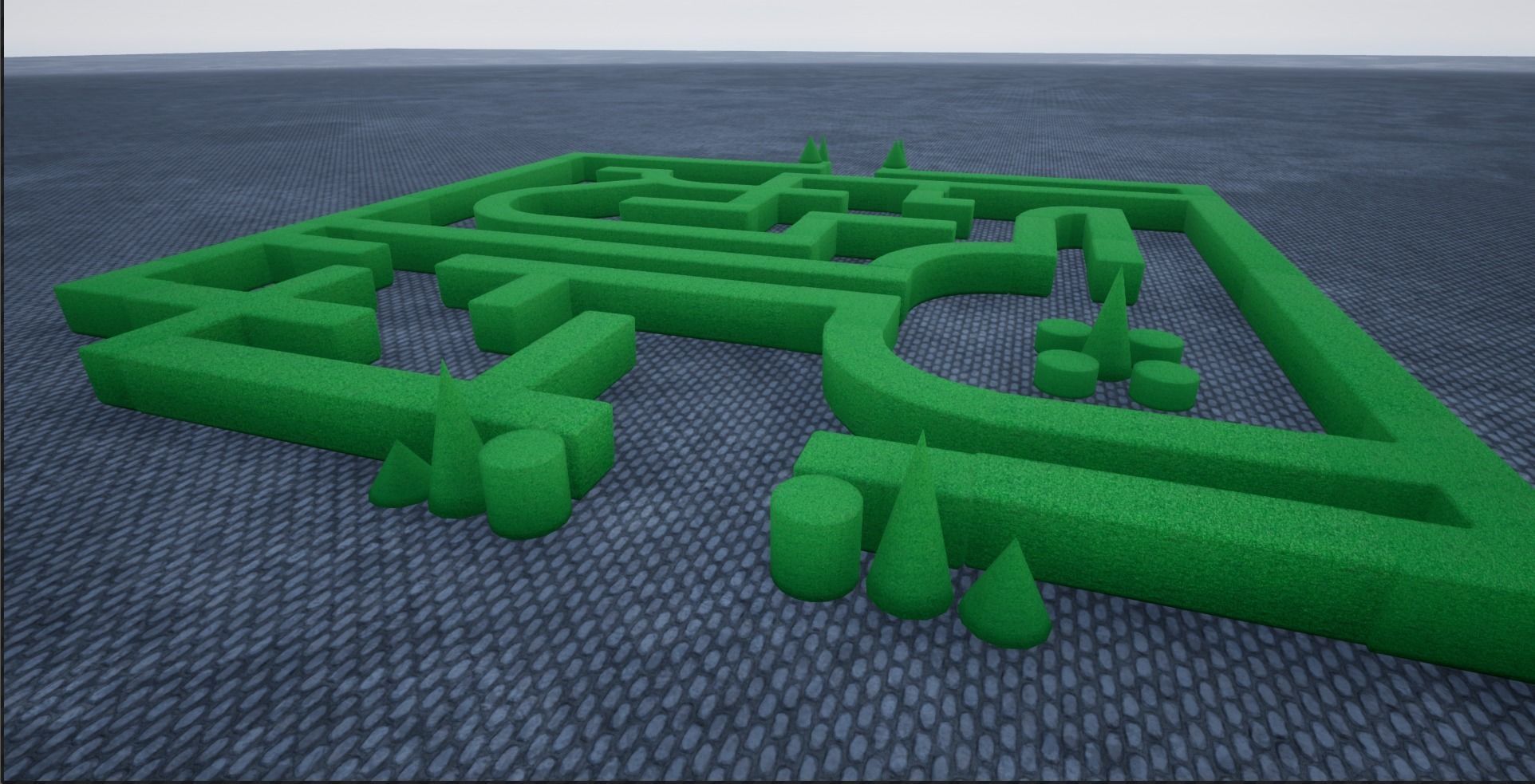 Modular Hedgerow Bush Low-poly 3D model_14