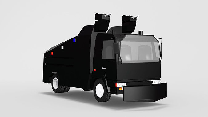 Anti-riot trucks Low-poly 3D model