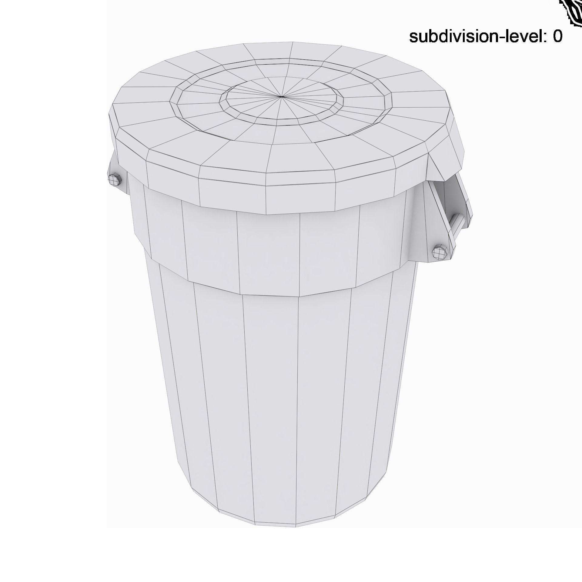 Brute Industrial Trash Can Low-poly 3D model_4