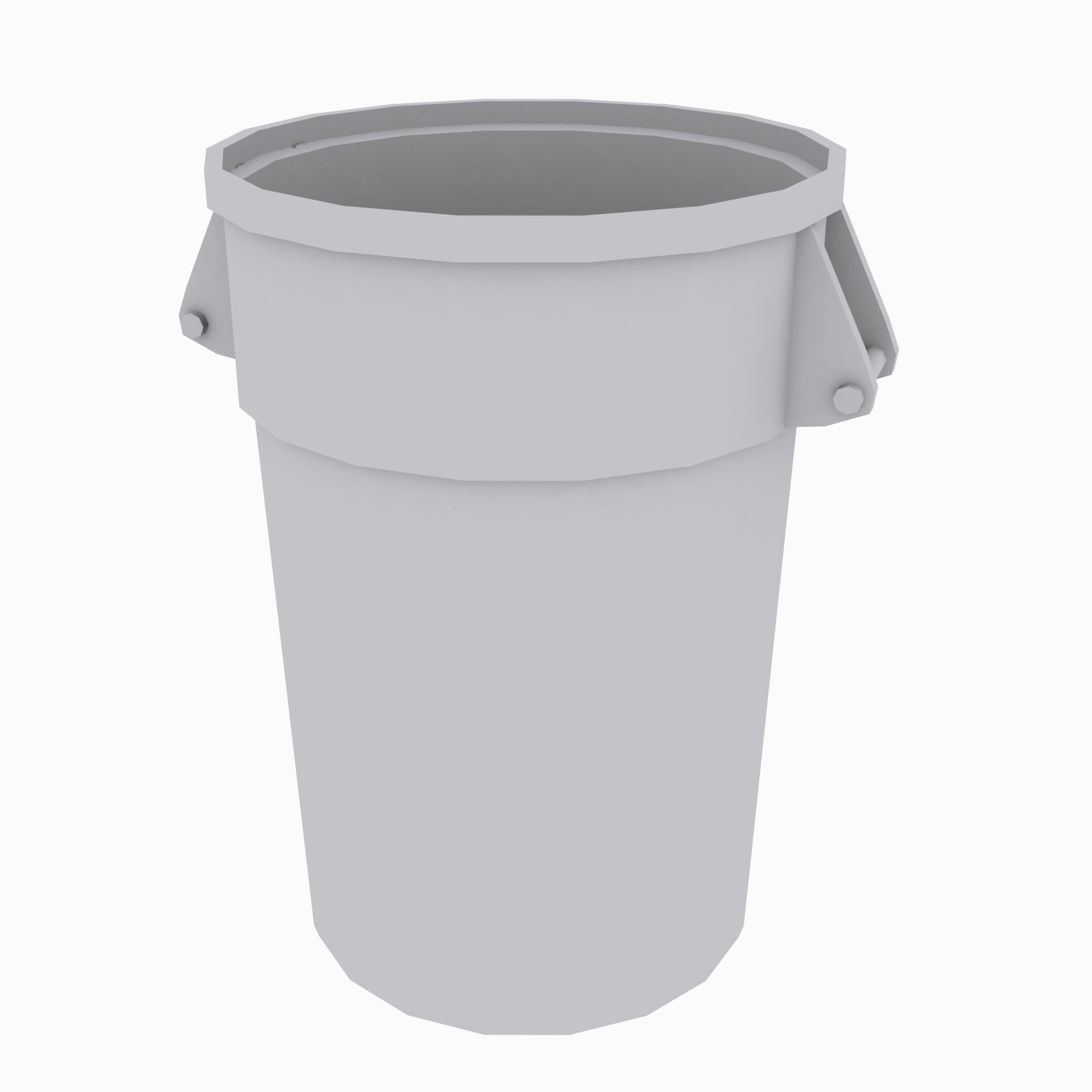Brute Industrial Trash Can Low-poly 3D model_1