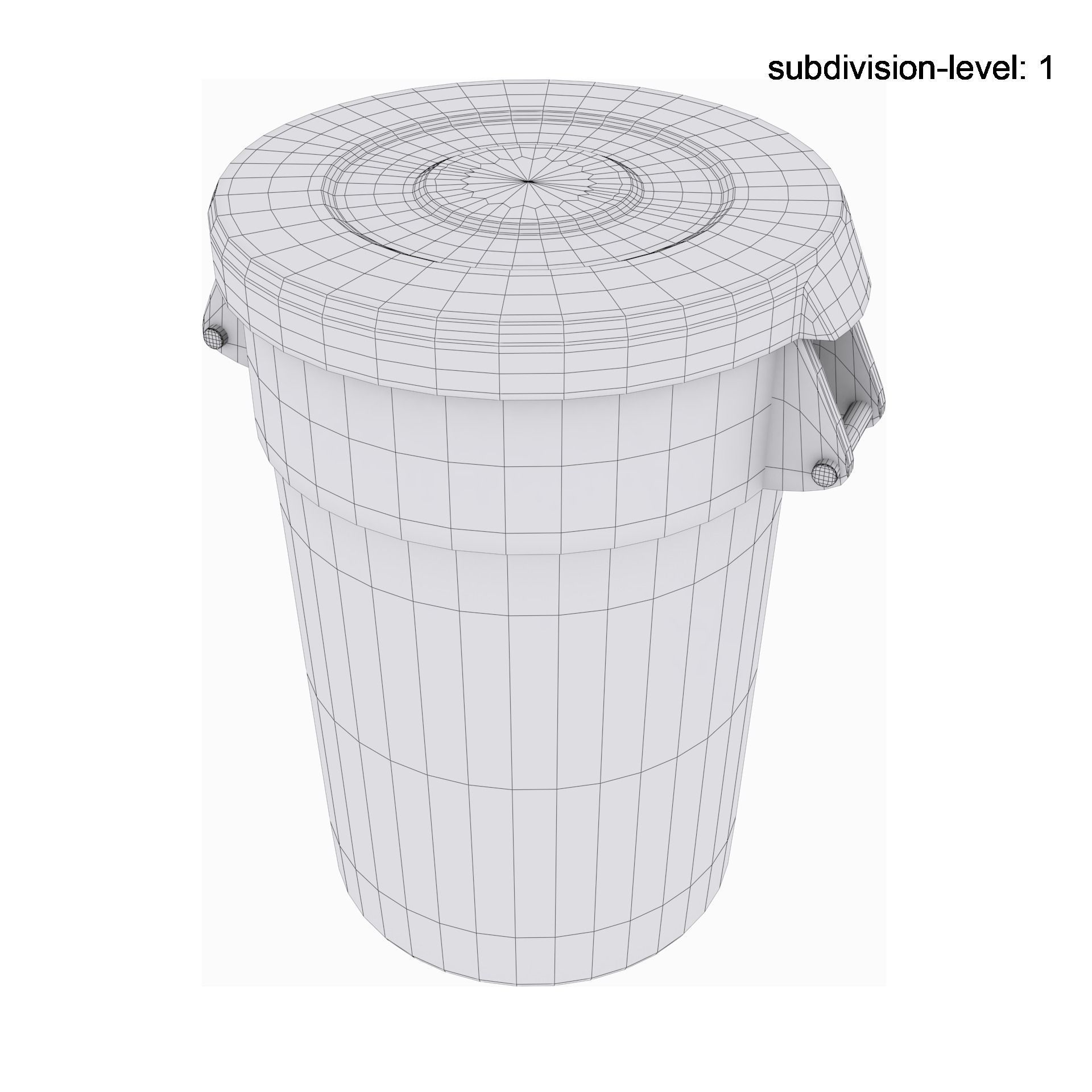 Brute Industrial Trash Can Low-poly 3D model_3