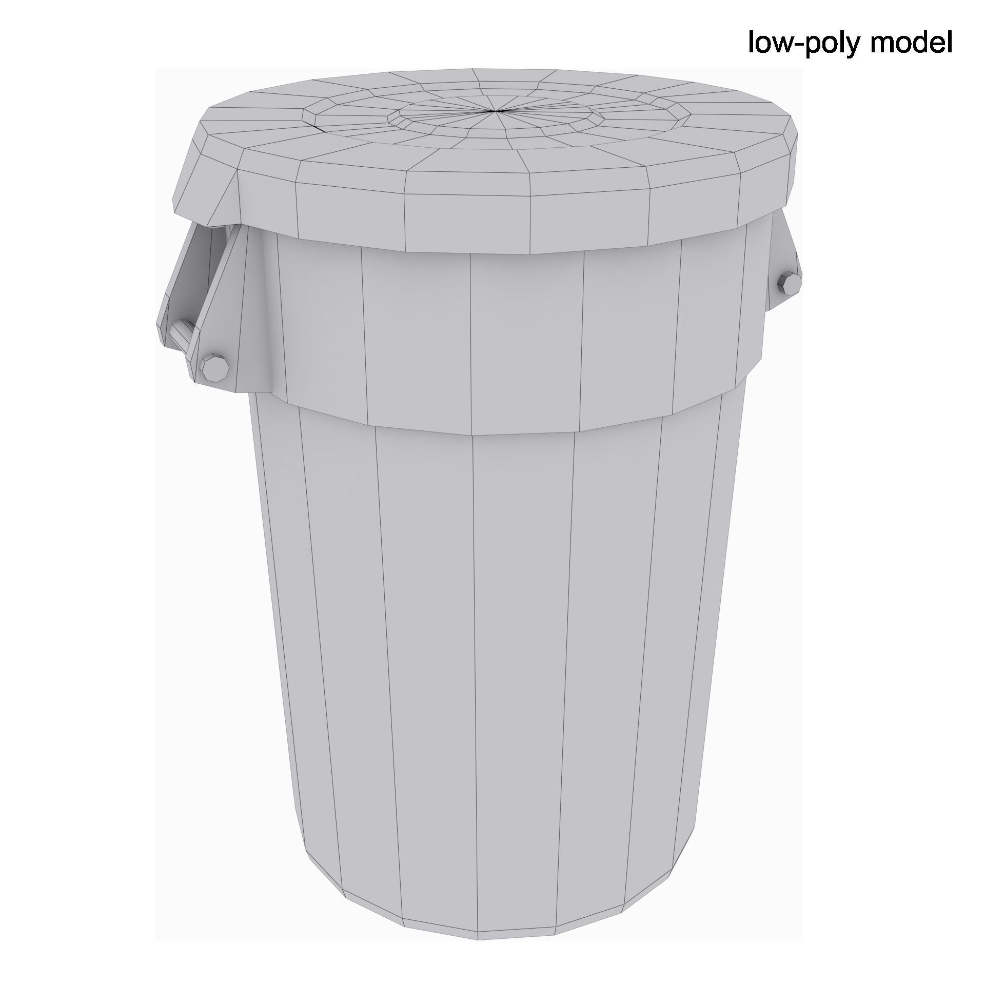Brute Industrial Trash Can Low-poly 3D model_2