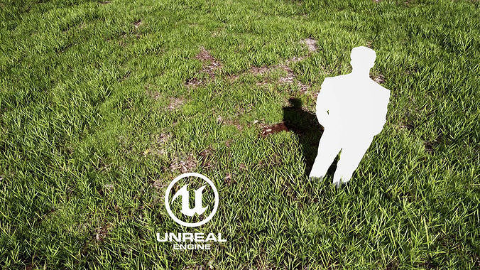 Realistic Grass 04 - UE4 Asset and FBX Files Low-poly 3D model