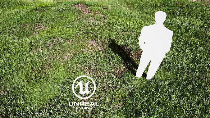 Realistic Grass 05 - UE4 Asset and FBX Files Low-poly 3D model