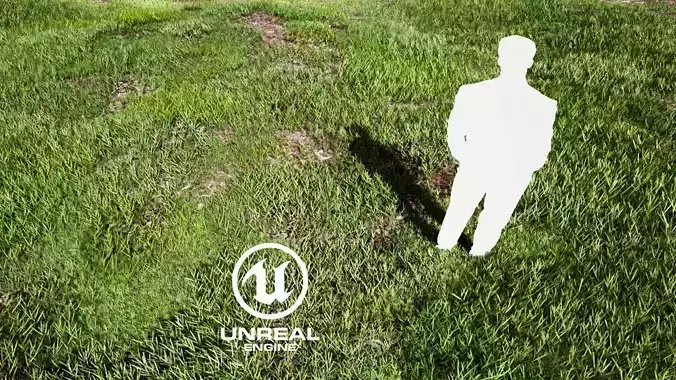 Realistic Grass 05 - UE4 Asset and FBX Files Low-poly 3D model