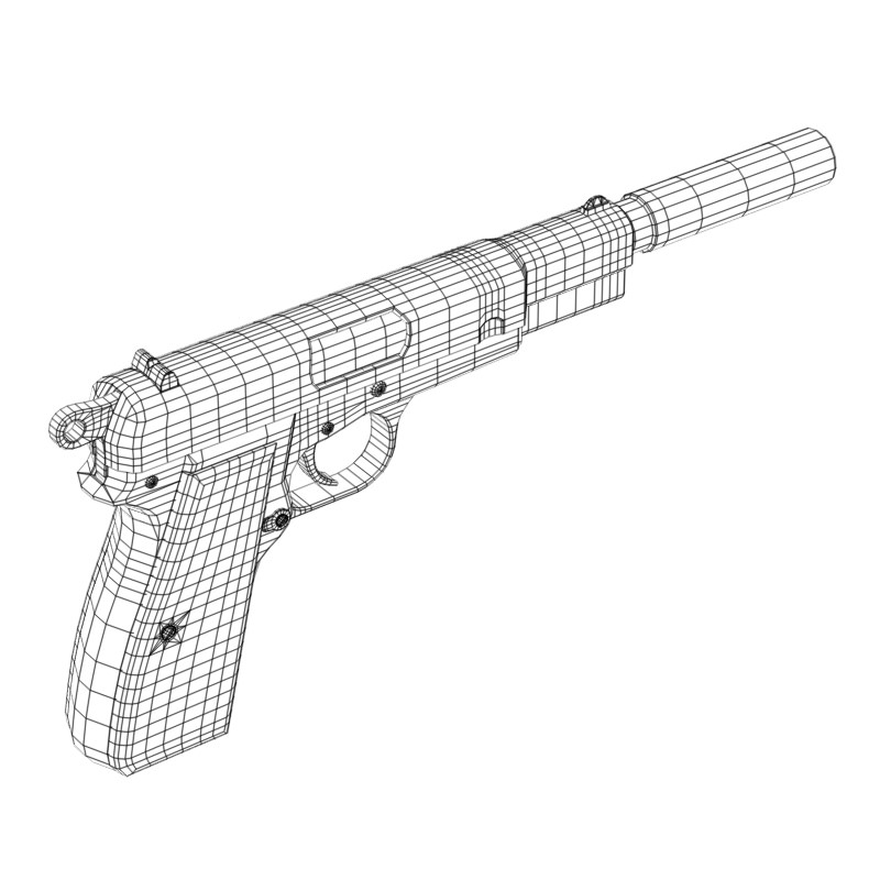 Browning Hi-Power 3D model_9