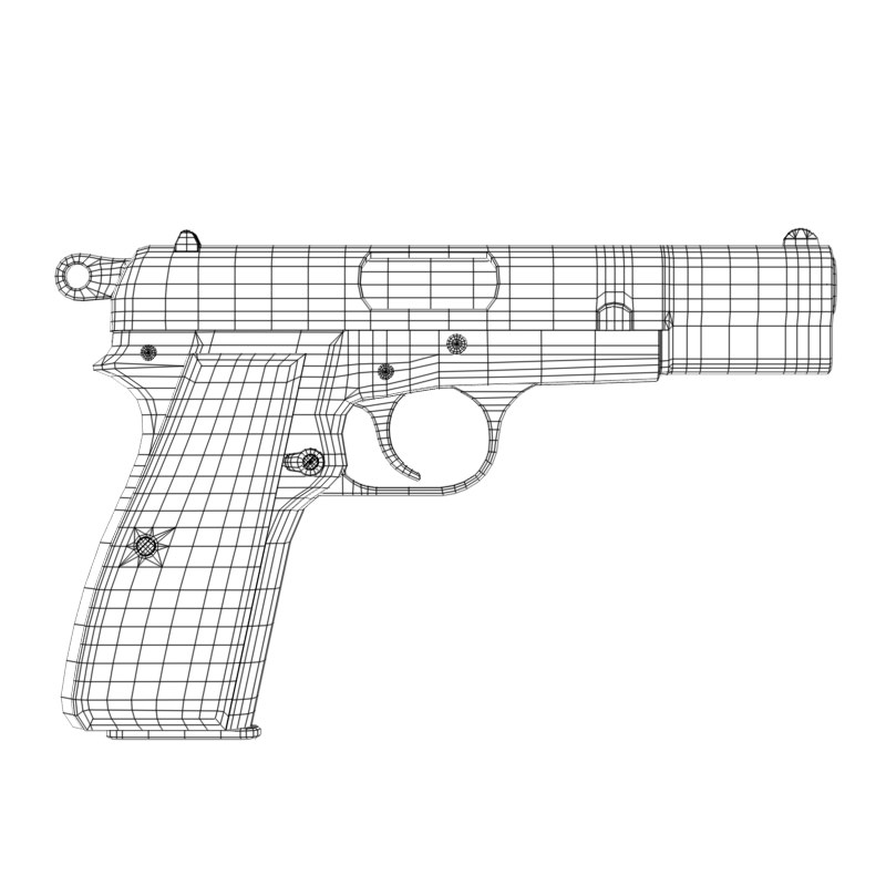 Browning Hi-Power 3D model_13