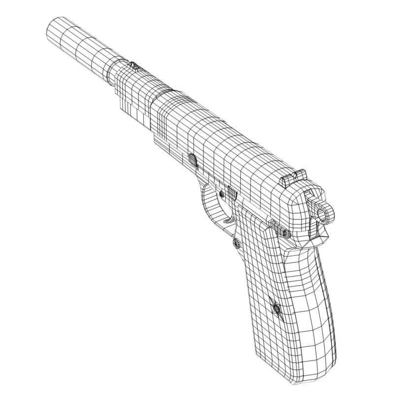 Browning Hi-Power 3D model_7