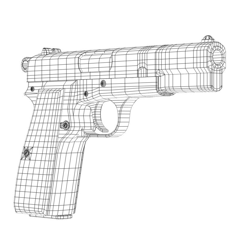 Browning Hi-Power 3D model_1