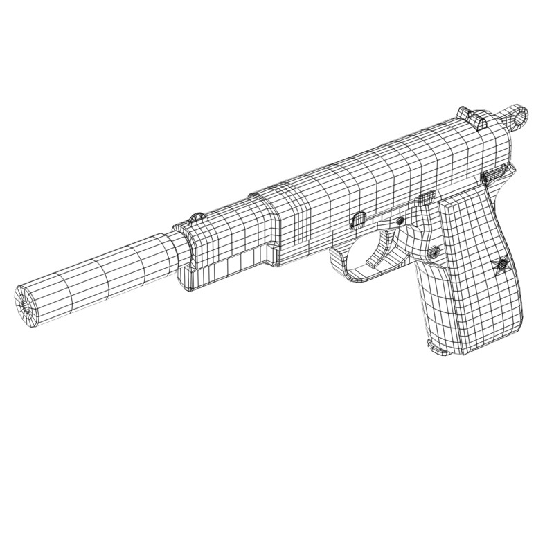 Browning Hi-Power 3D model_11