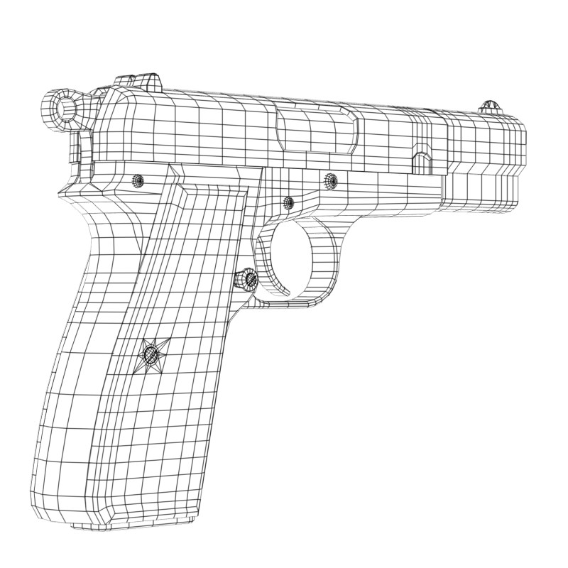 Browning Hi-Power 3D model_3