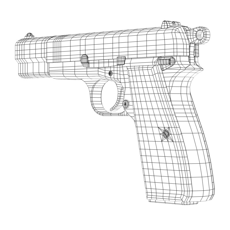 Browning Hi-Power 3D model_5