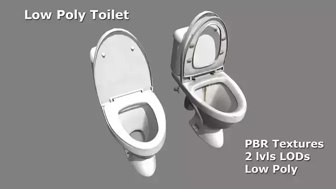 Low Poly Toilet two toilets