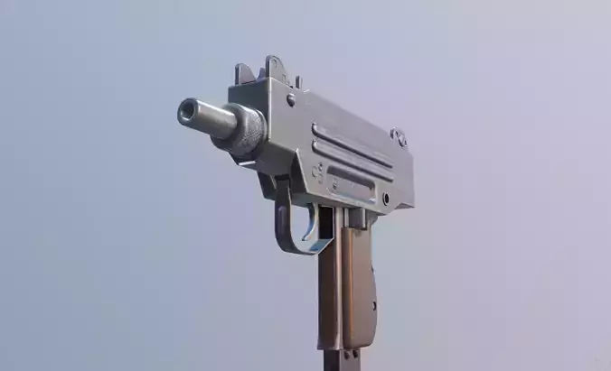 micro uzi gun Low-poly 3D model