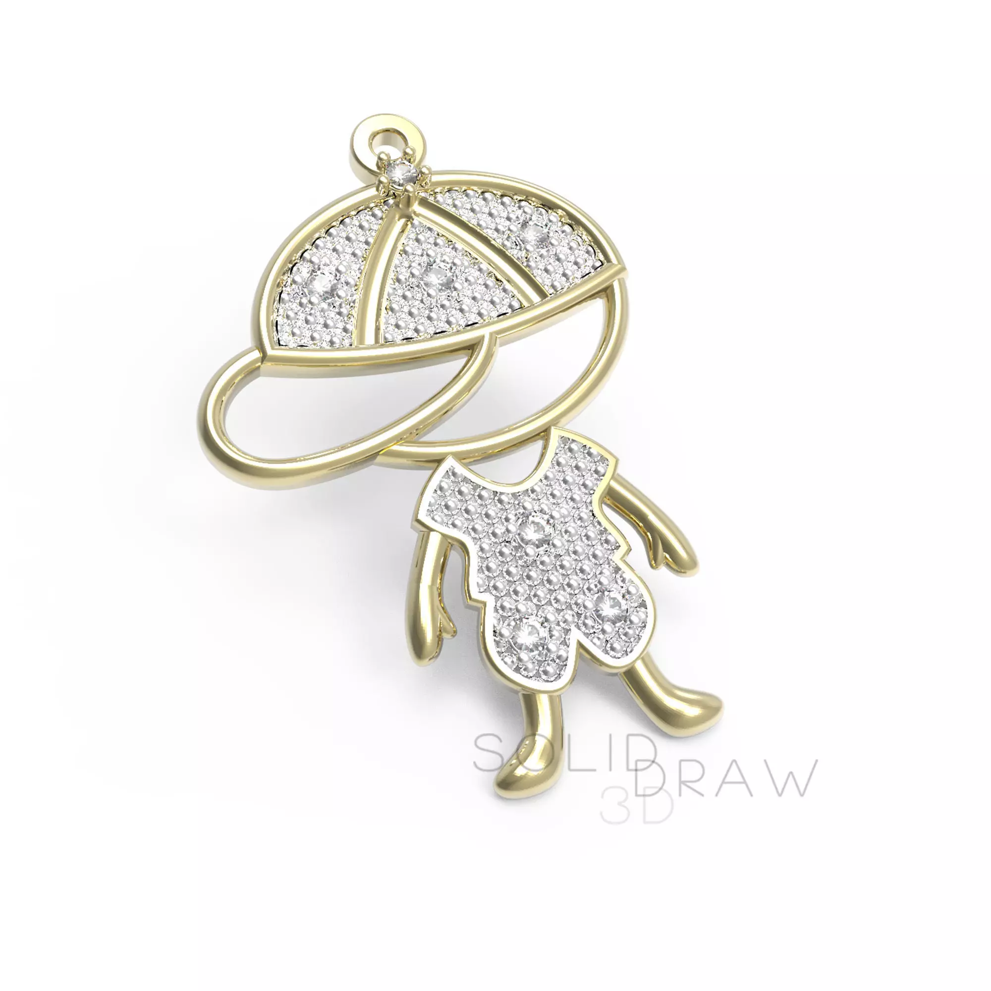Pendant Boy gems diamond Pendant 3D print model 3D print model