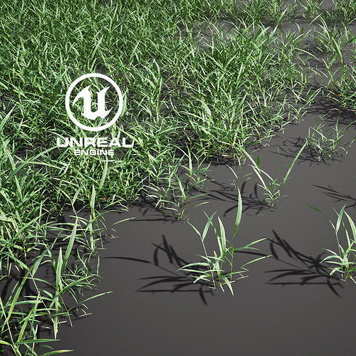 Realistic Grass 11 - UE4 Asset and FBX Files Low-poly 3D model