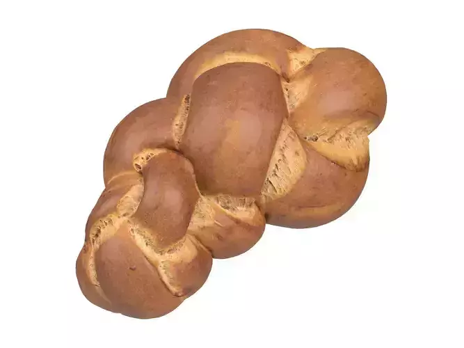 Photorealistic Swiss Zopf Bread 3D Scan