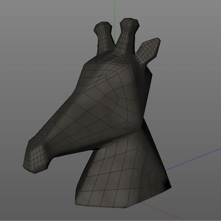 Giraffe origami head 3D model_1
