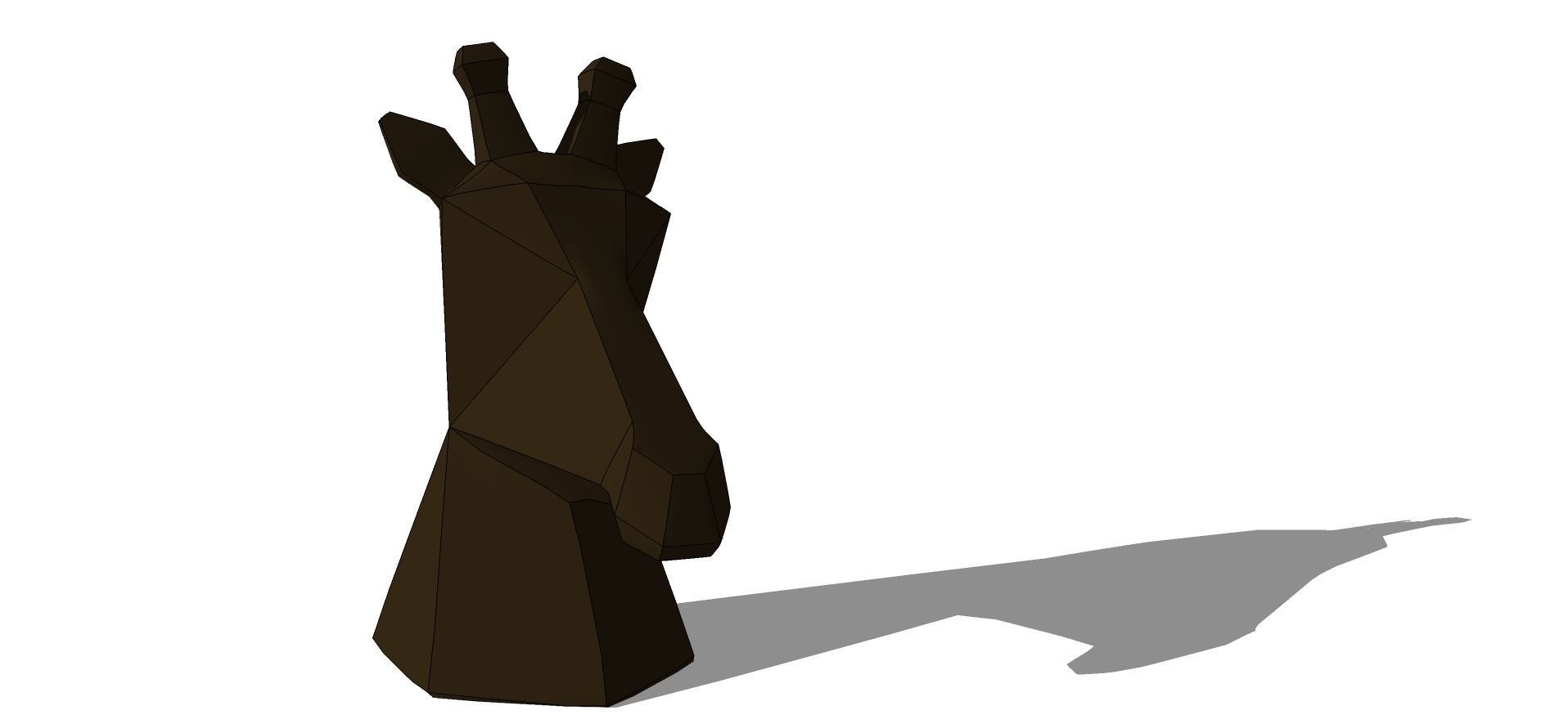 Giraffe origami head 3D model_2