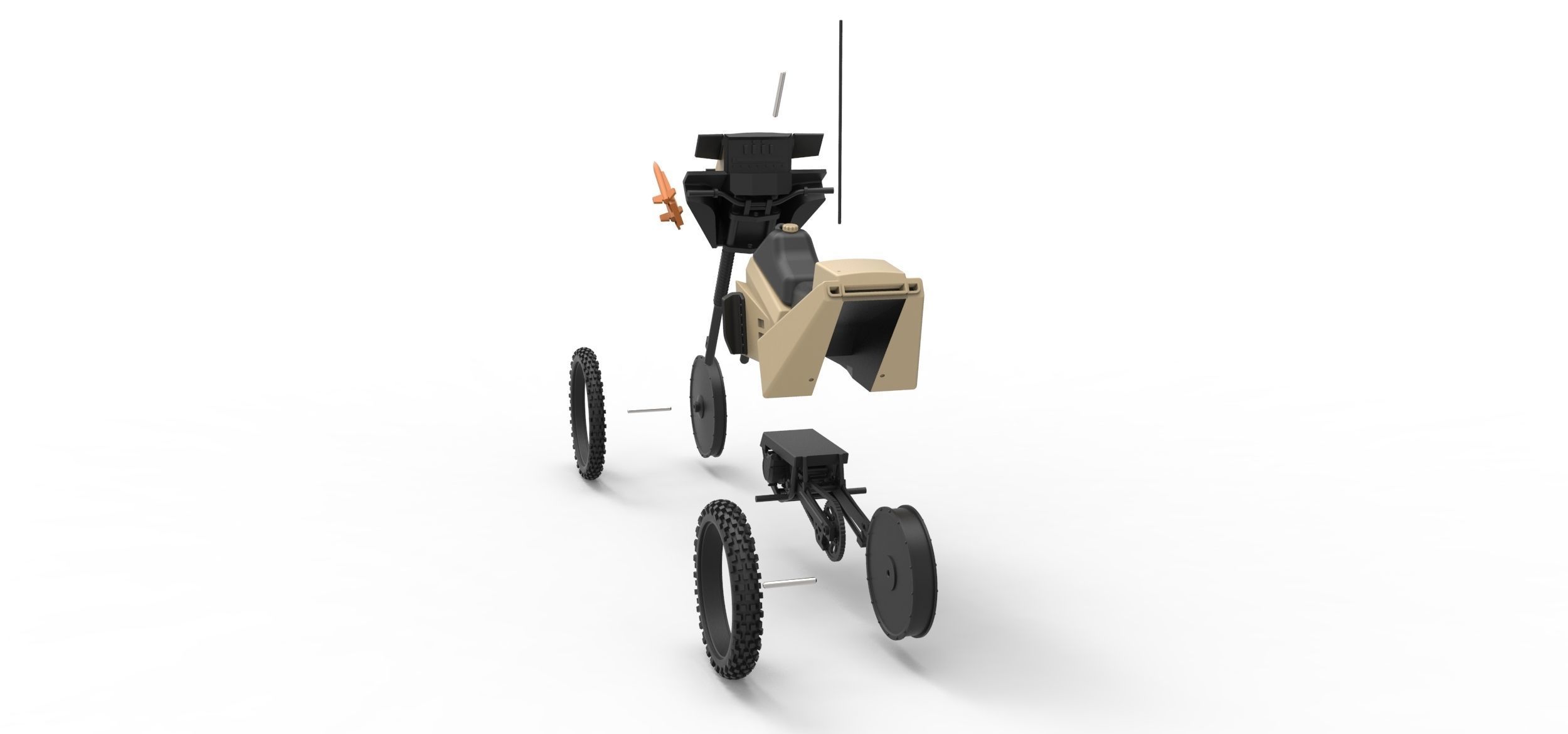 Military bike from Megaforce 1982 Scale 1 to 12 3D print model_19