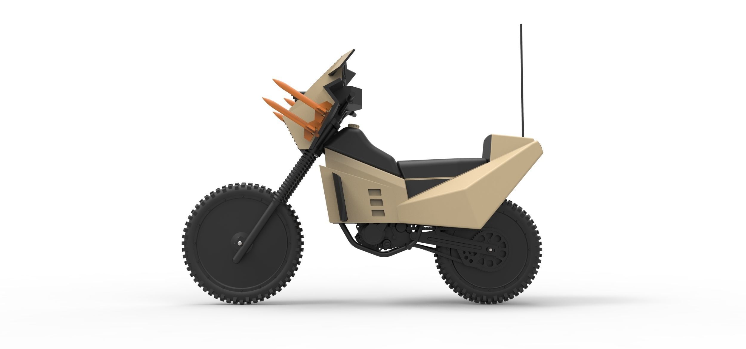 Military bike from Megaforce 1982 Scale 1 to 12 3D print model_7