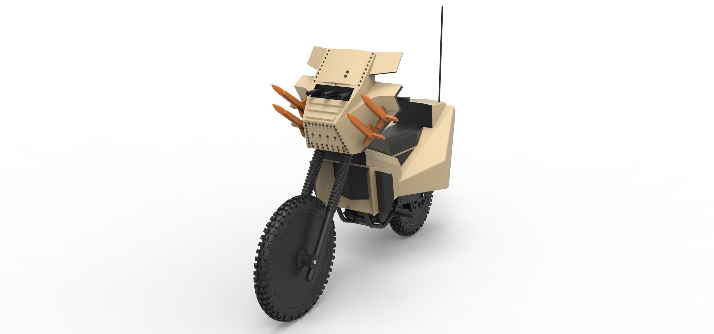 Military bike from Megaforce 1982 Scale 1 to 12 3D print model_3