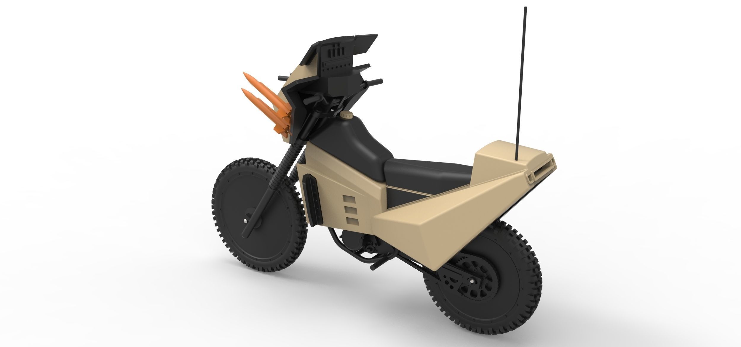 Military bike from Megaforce 1982 Scale 1 to 12 3D print model_10