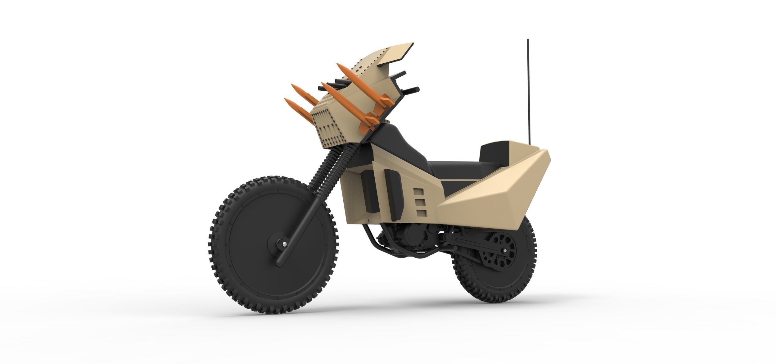 Military bike from Megaforce 1982 Scale 1 to 12 3D print model_2