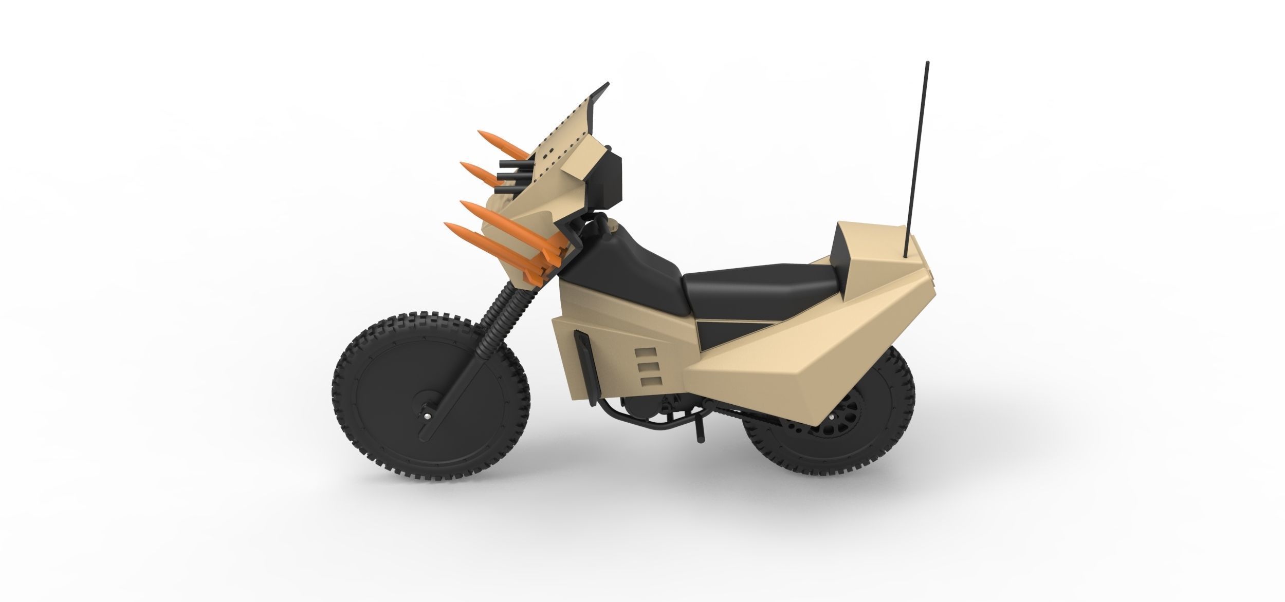 Military bike from Megaforce 1982 Scale 1 to 12 3D print model_8