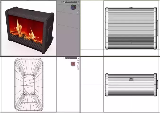 Electrical Fireplace Low-poly 3D model
