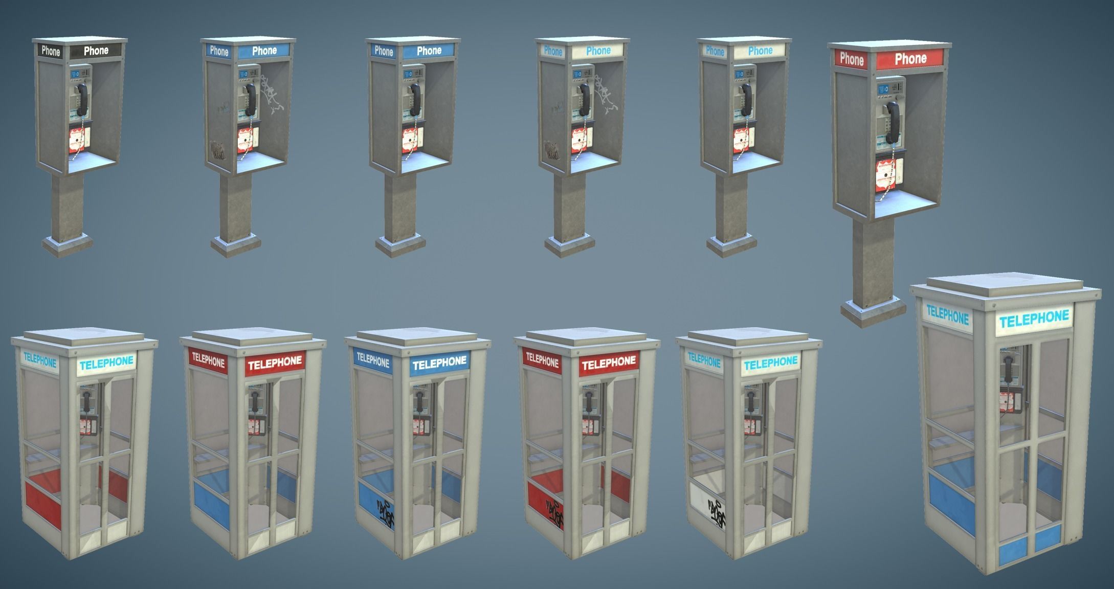 Street Props Set A Low-poly 3D model_23
