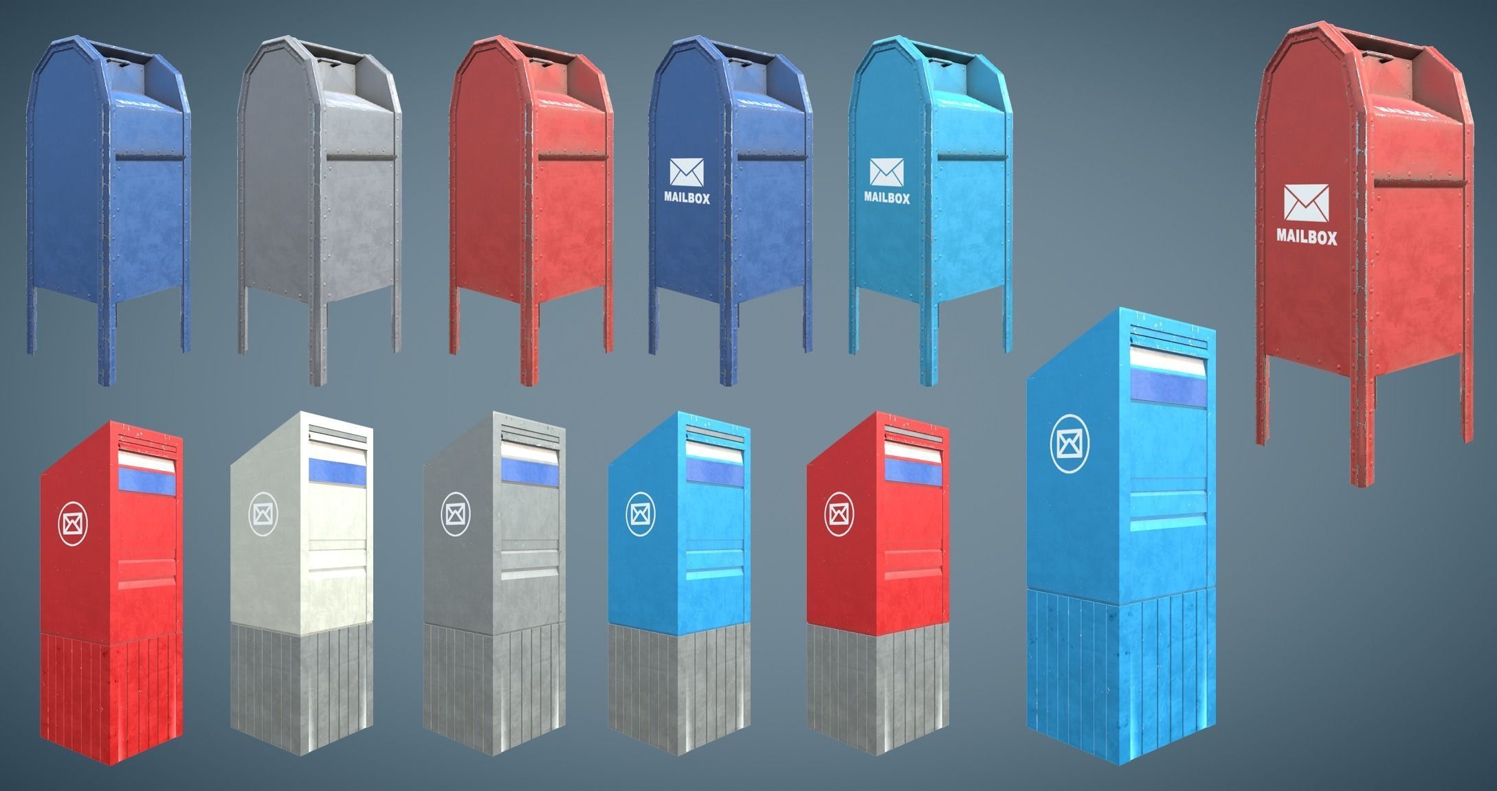 Street Props Set A Low-poly 3D model_40