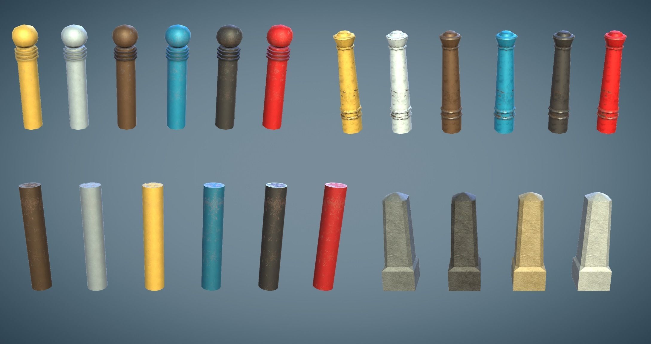Street Props Set A Low-poly 3D model_27