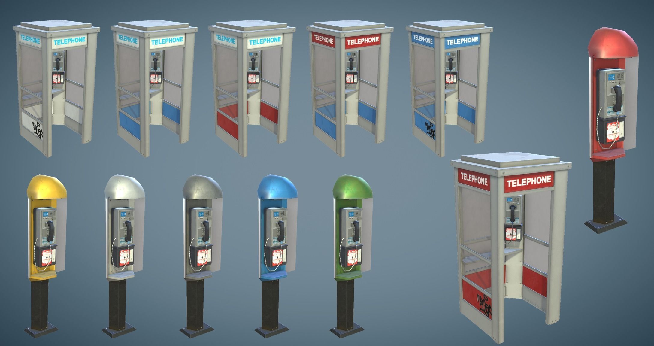 Street Props Set A Low-poly 3D model_24