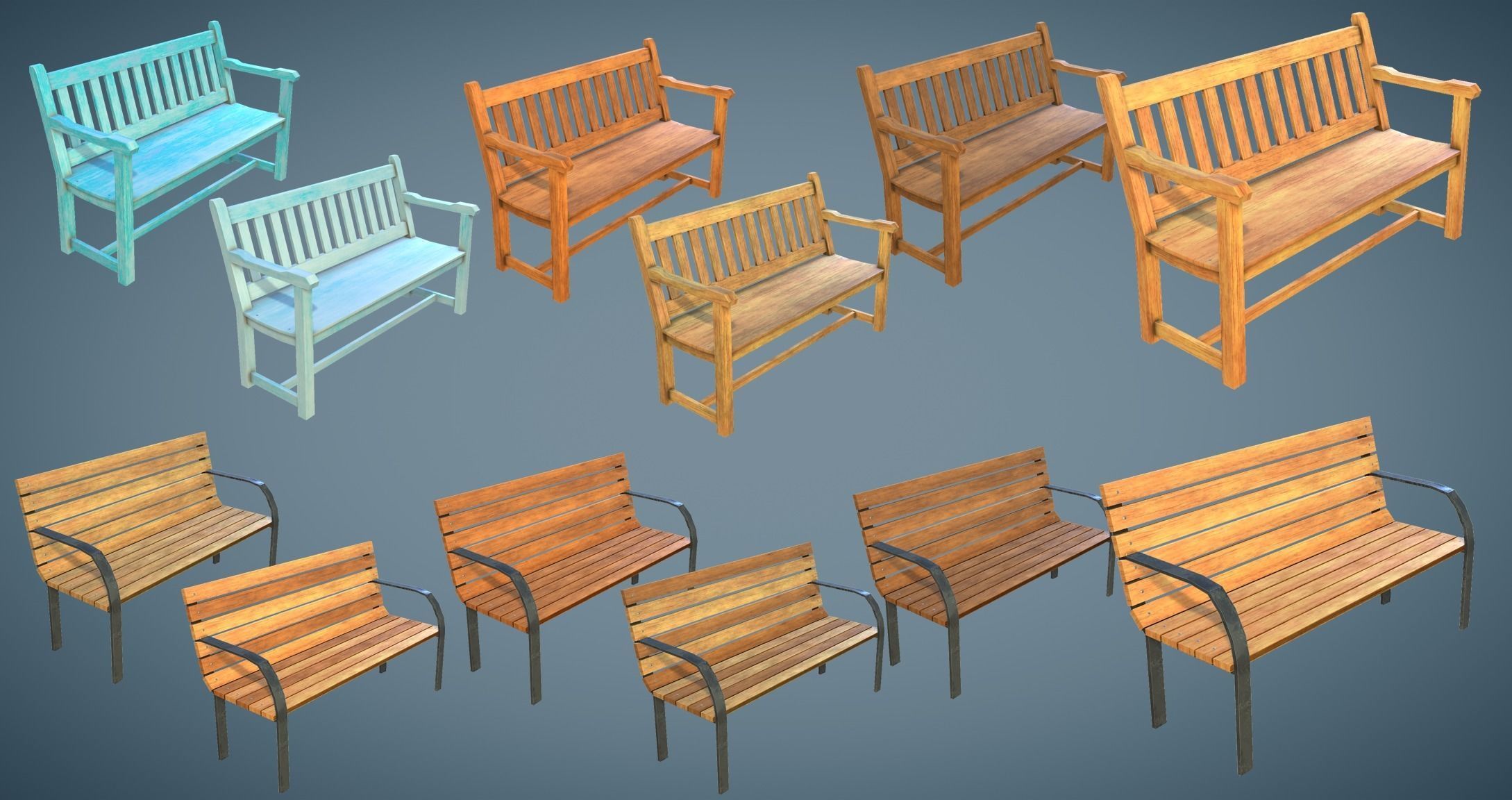 Street Props Set A Low-poly 3D model_6