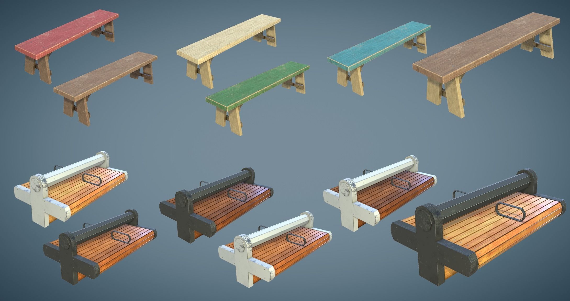 Street Props Set A Low-poly 3D model_9