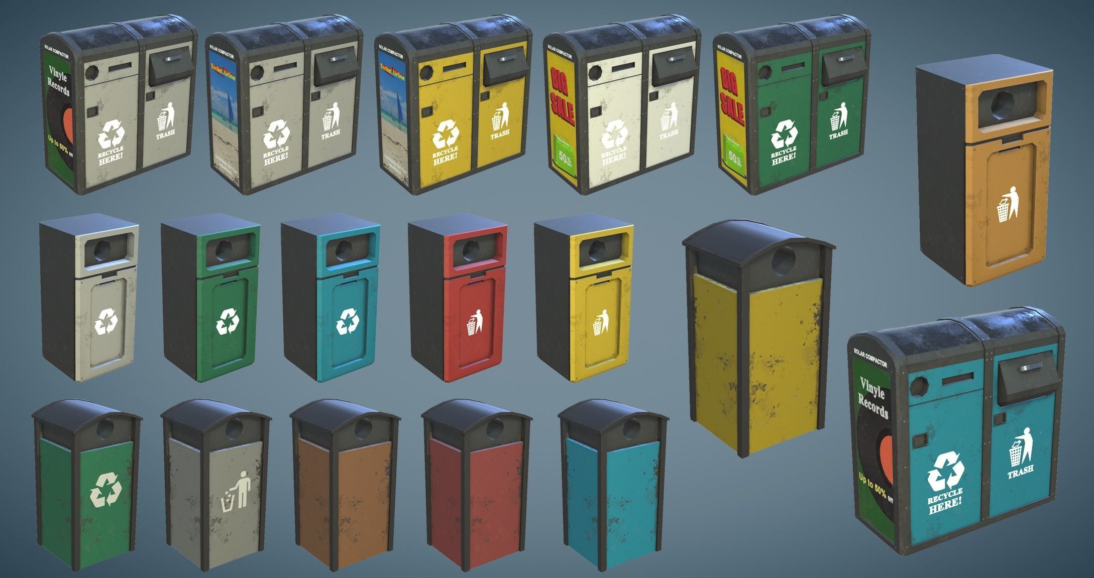 Street Props Set A Low-poly 3D model_15