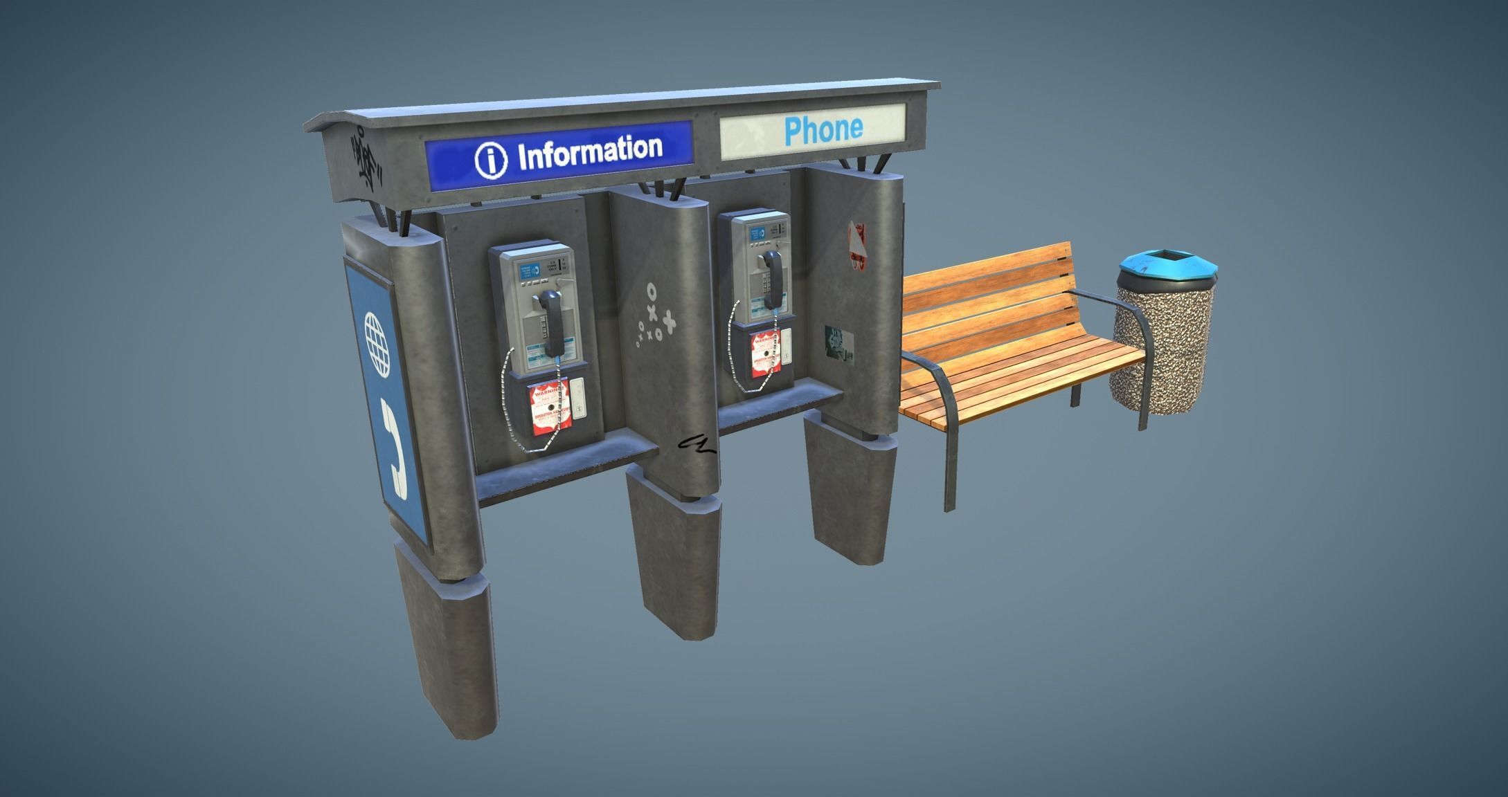 Street Props Set A Low-poly 3D model_42