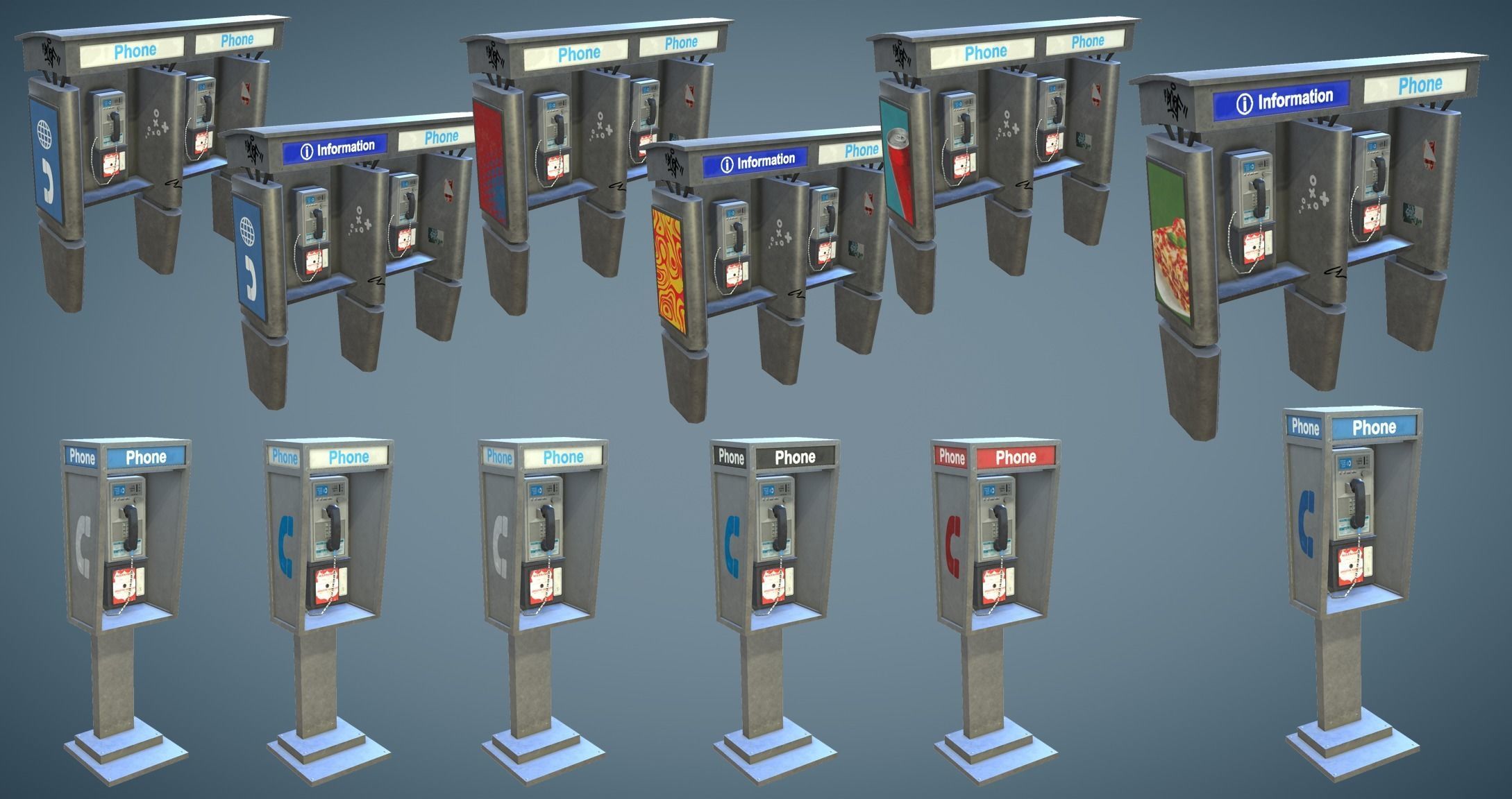 Street Props Set A Low-poly 3D model_22