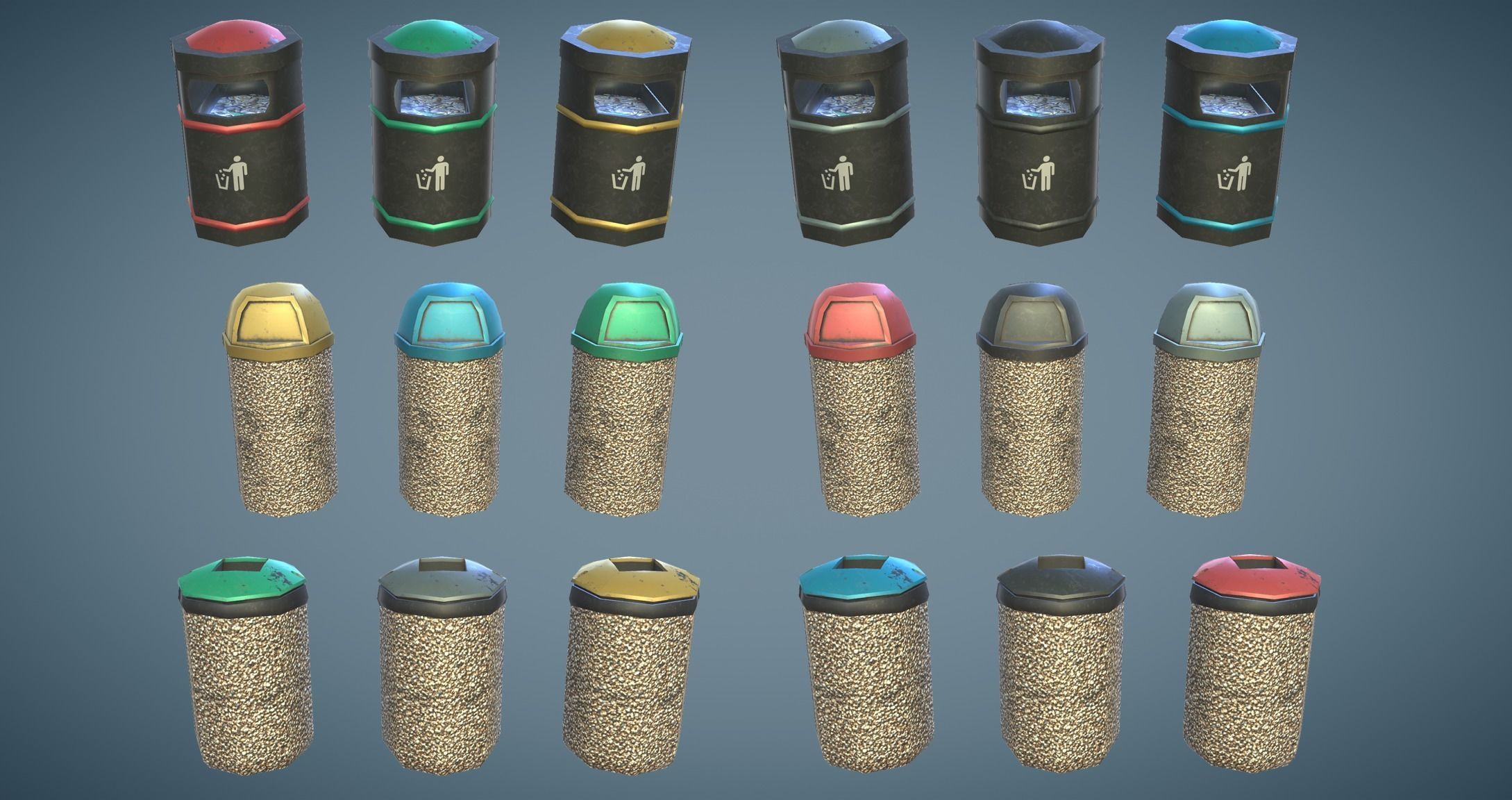 Street Props Set A Low-poly 3D model_14