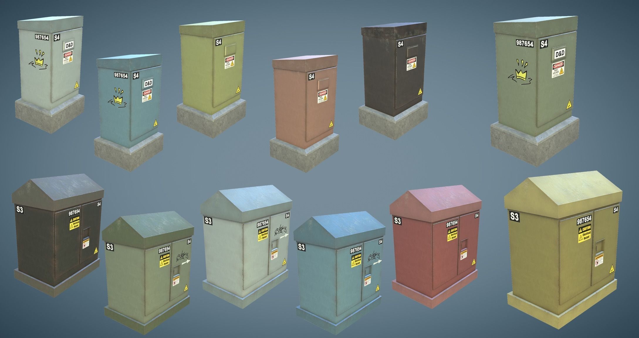 Street Props Set A Low-poly 3D model_12