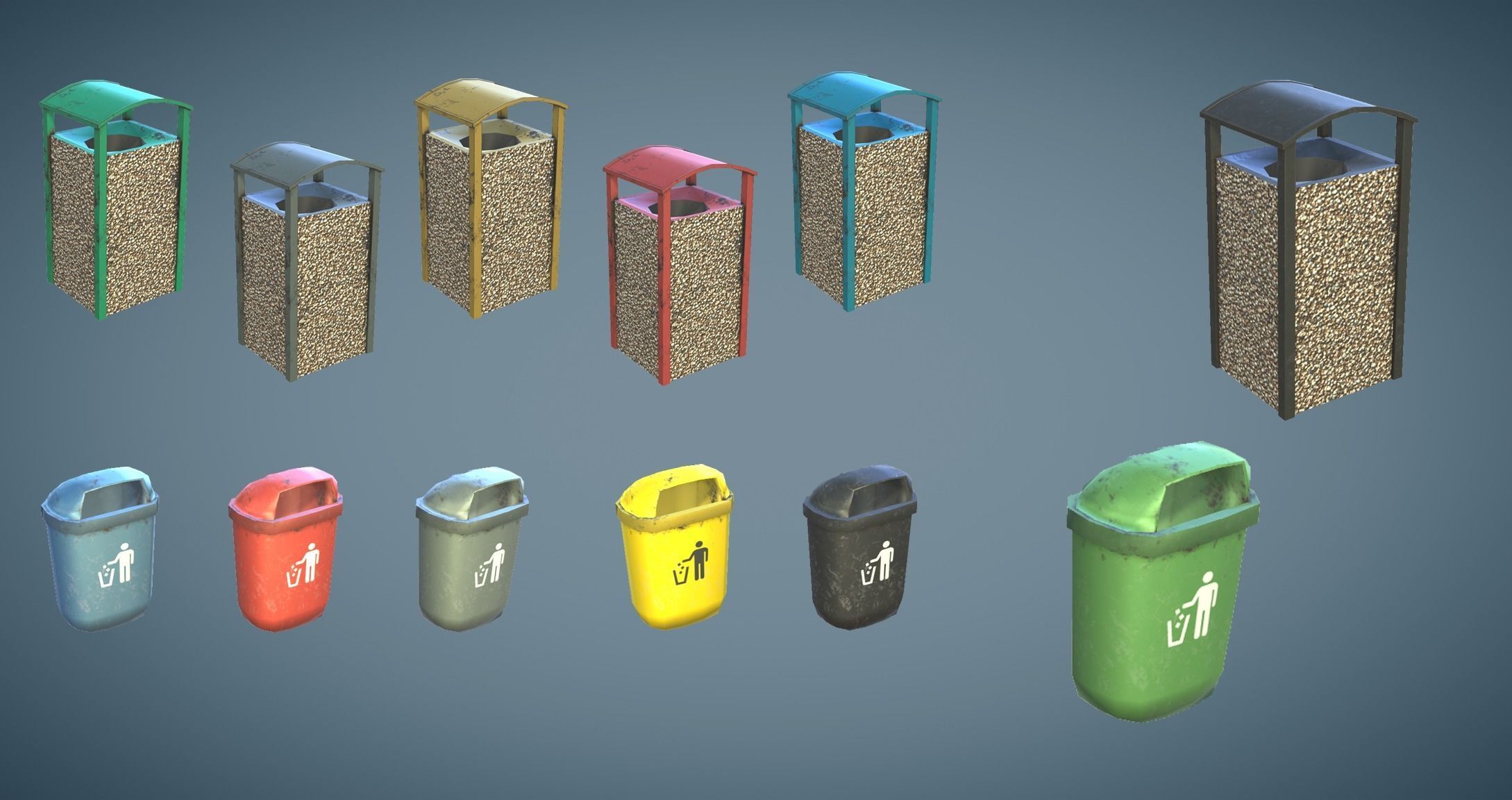 Street Props Set A Low-poly 3D model_16