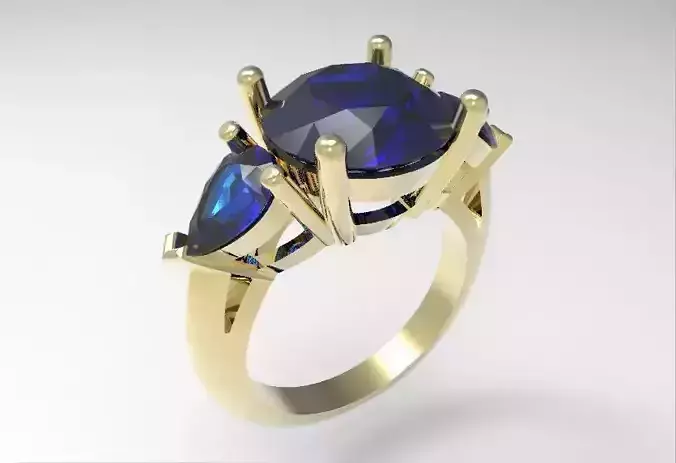 Model 128 3 Stone Ring